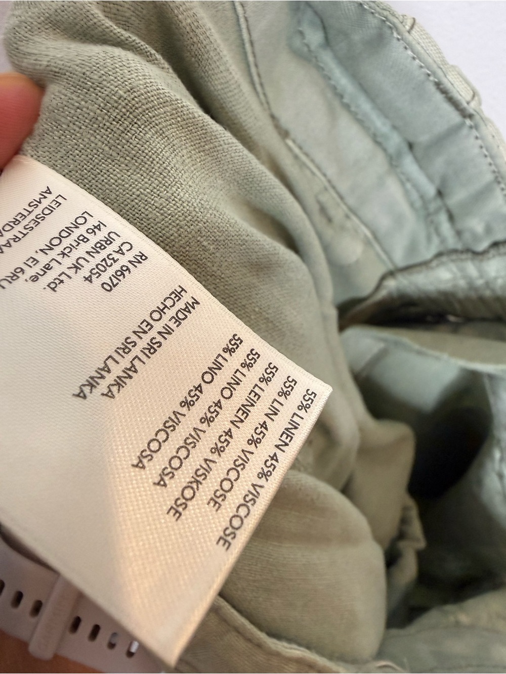 Anthropologie Pilcro Beach Cargo Trousers in green size 26 linen blend - Picture 7 of 10